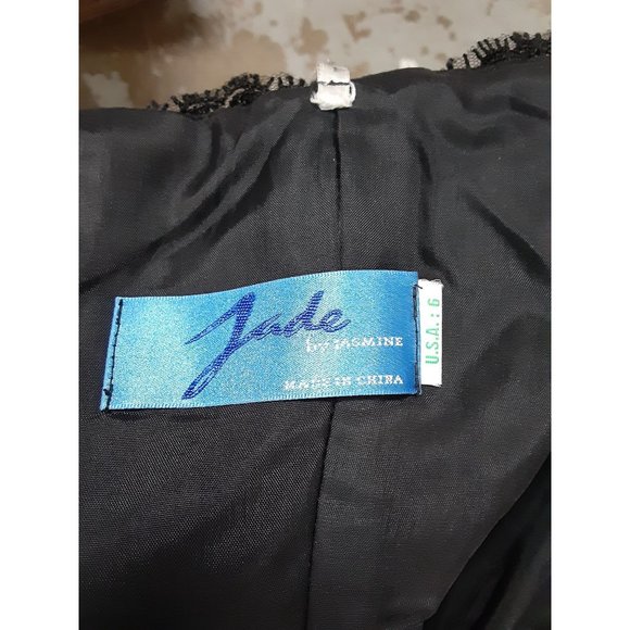 Jade by Jasmine Women's Evening Bridal Gown Black Maxi Drop Waist Strapless - Picture 6 of 10